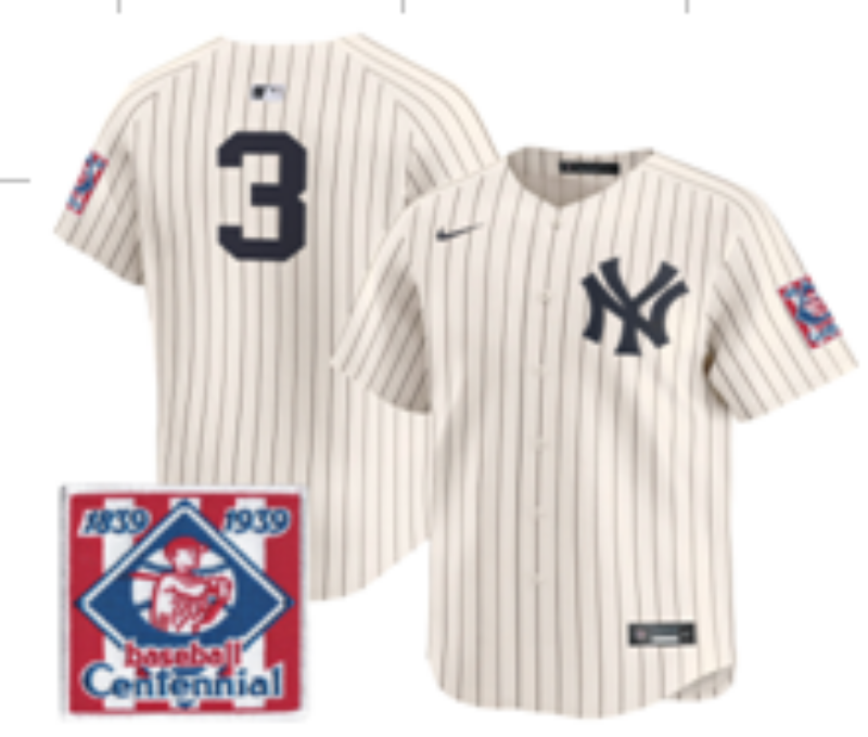 Men 2026 New York Yankees #3 white Nike MLB Jersey 080500->new york yankees->MLB Jersey